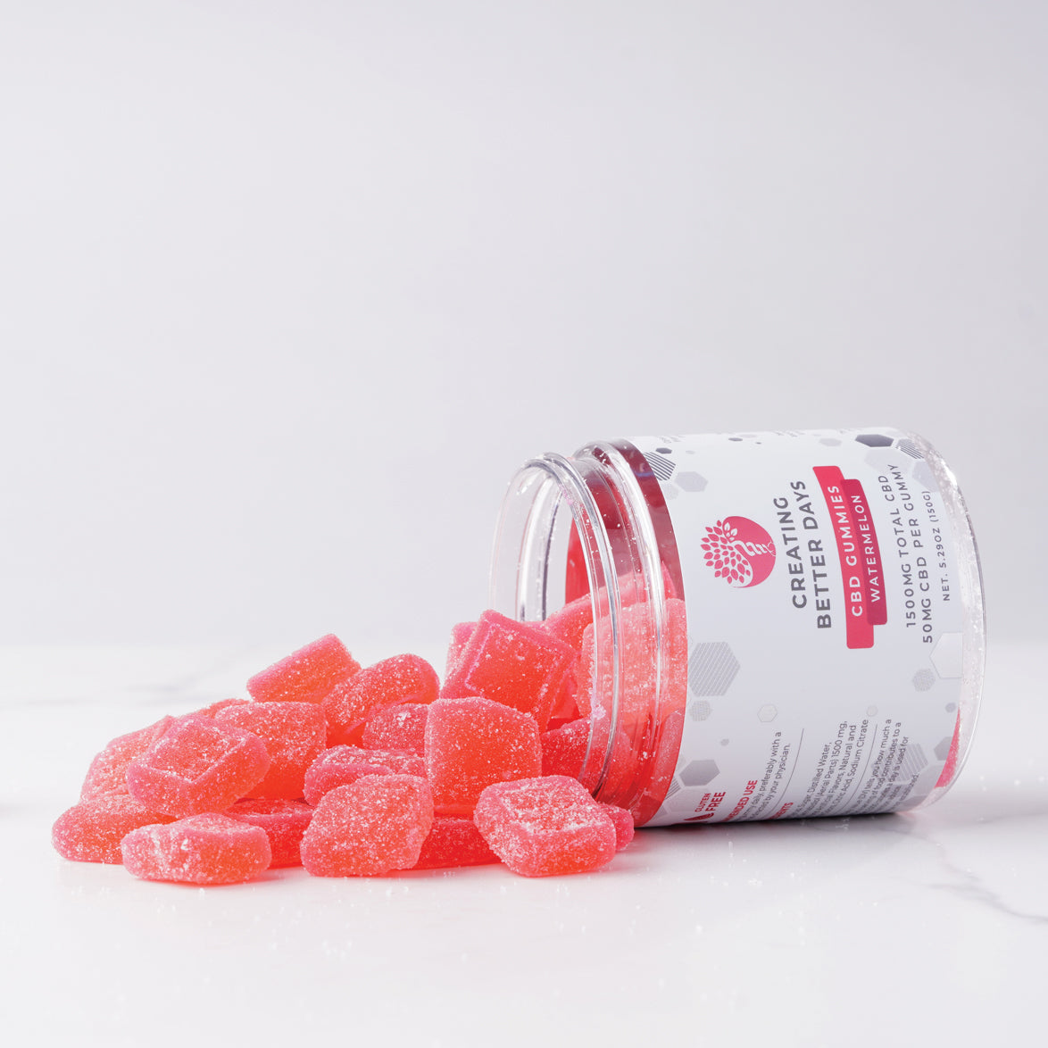 1,500mg Watermelon CBD Gummies - Fat-Free & Vegan | Creating Better Days