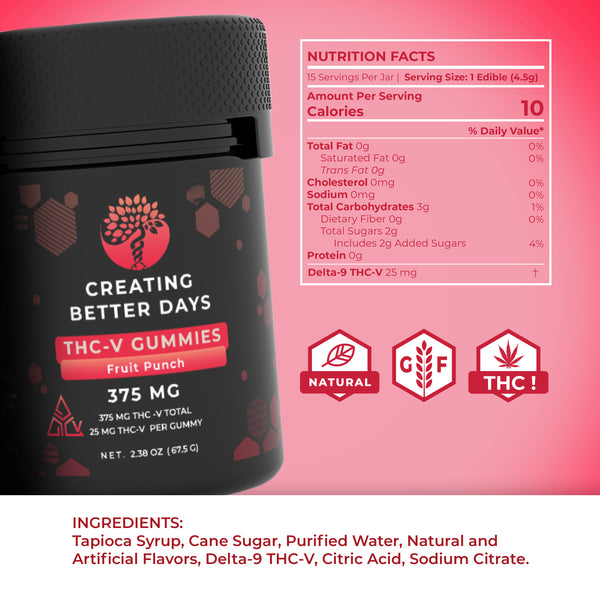 Fruit Punch THCV Gummies 375 MG