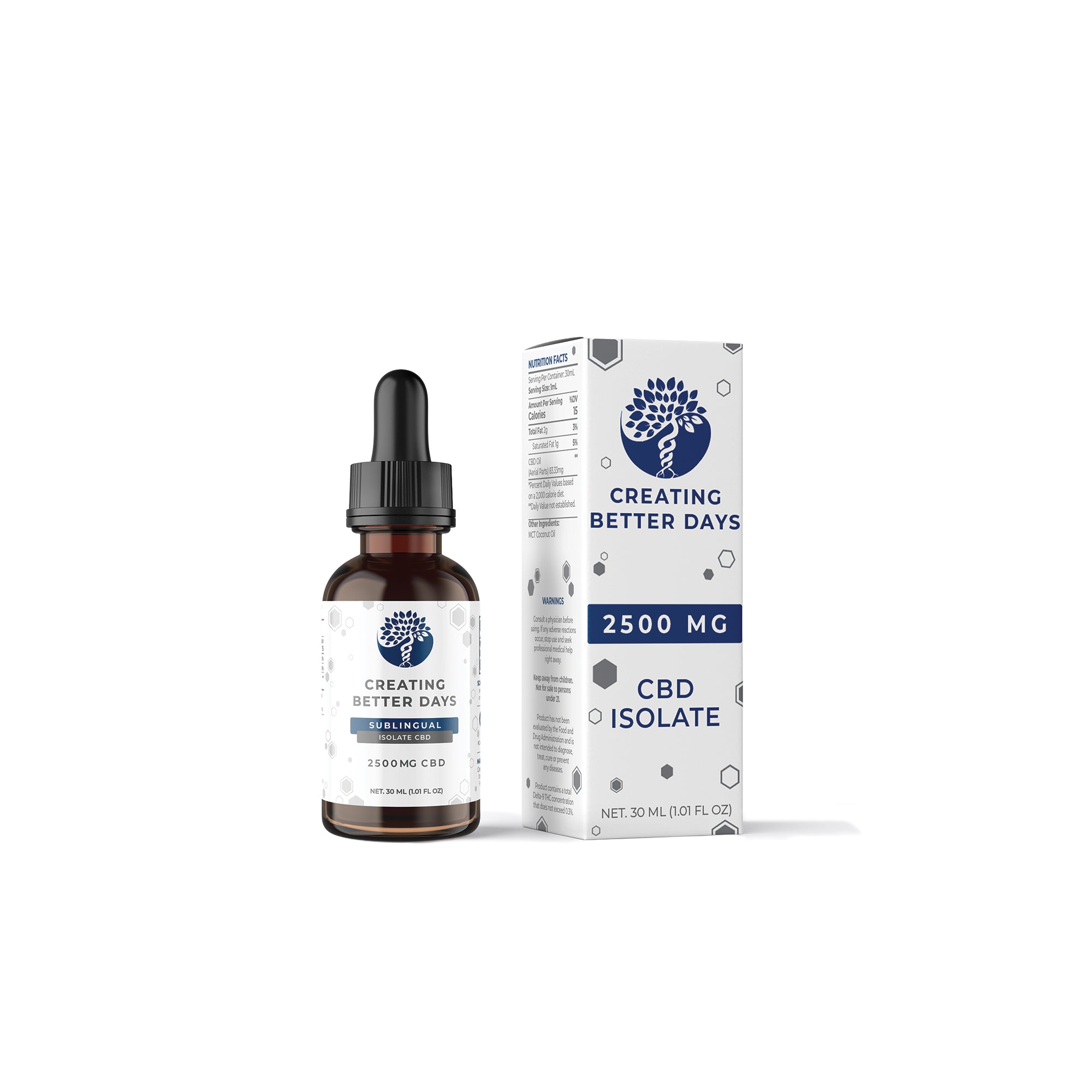CBD - 2,500mg  Tincture - THC Free