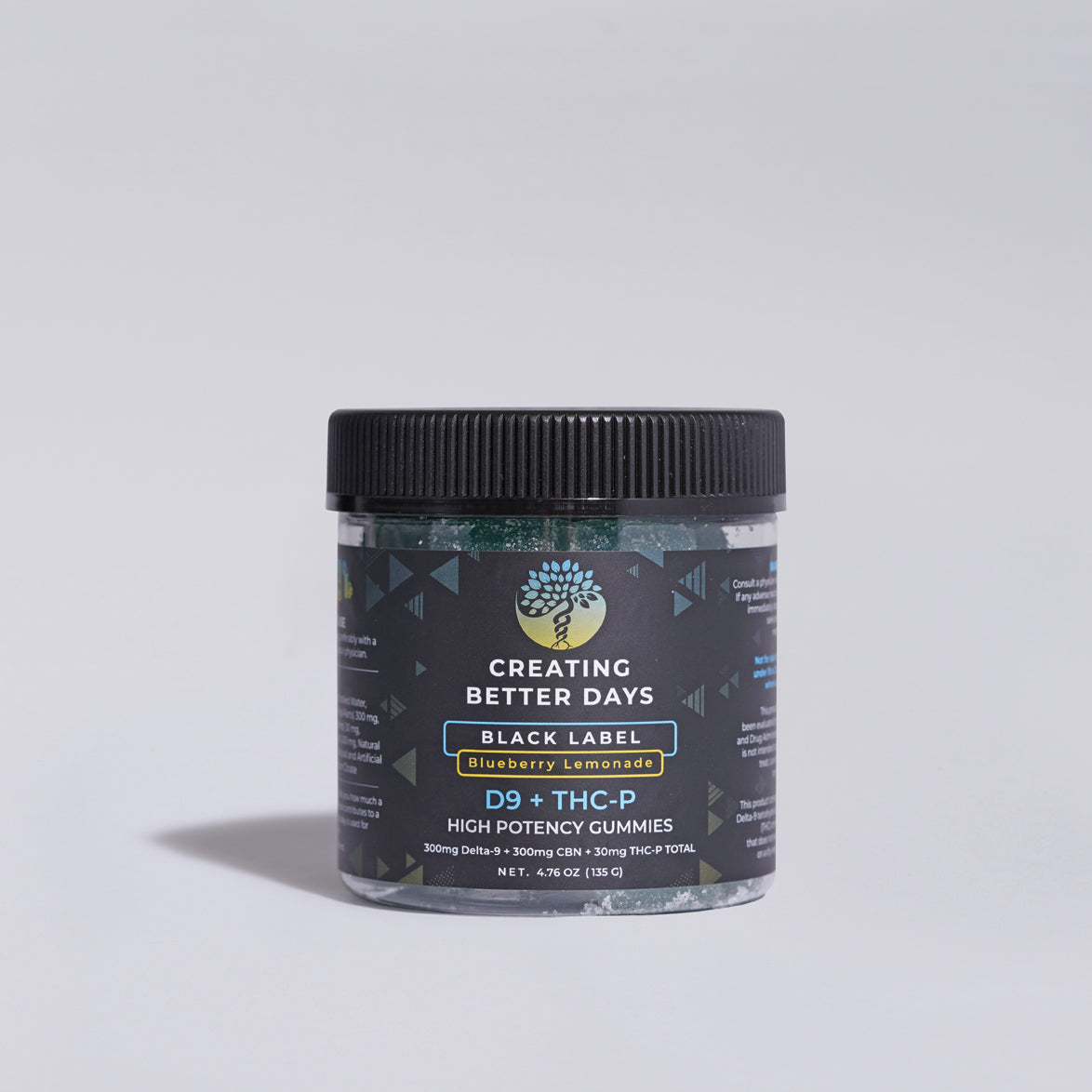 630mg Blueberry Lemonade Delta-9/CBN/THC-P Gummies - Black Label | Creating Better Days