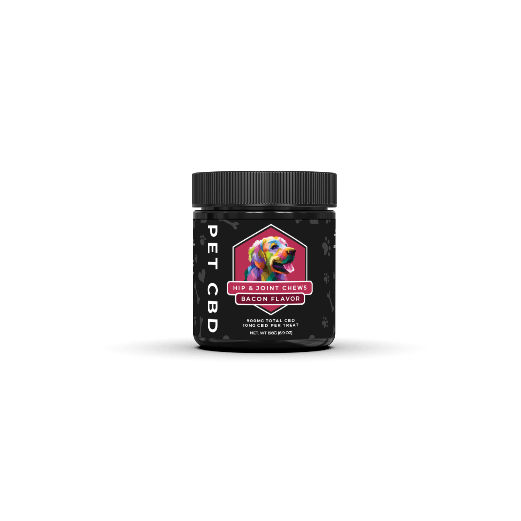 CBD - 900mg Hip & Joint Dog Chews (Bacon) - THC Free - Pet