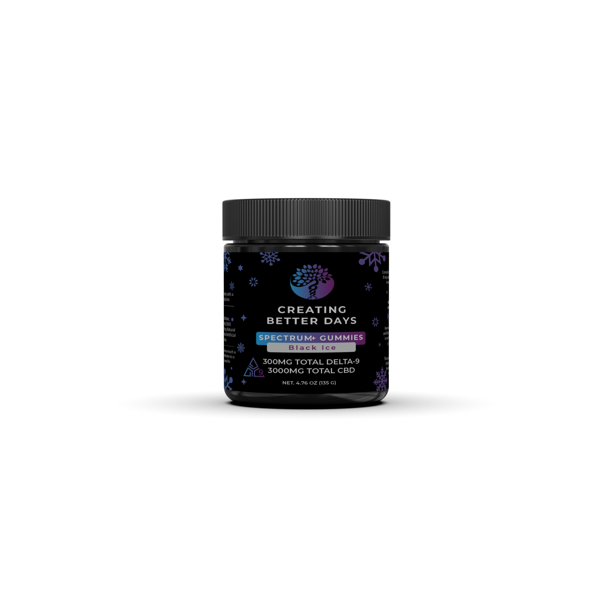 Spectrum+ Gummies - 10mg THC + 100mg CBD - Black Ice - Medium Potency