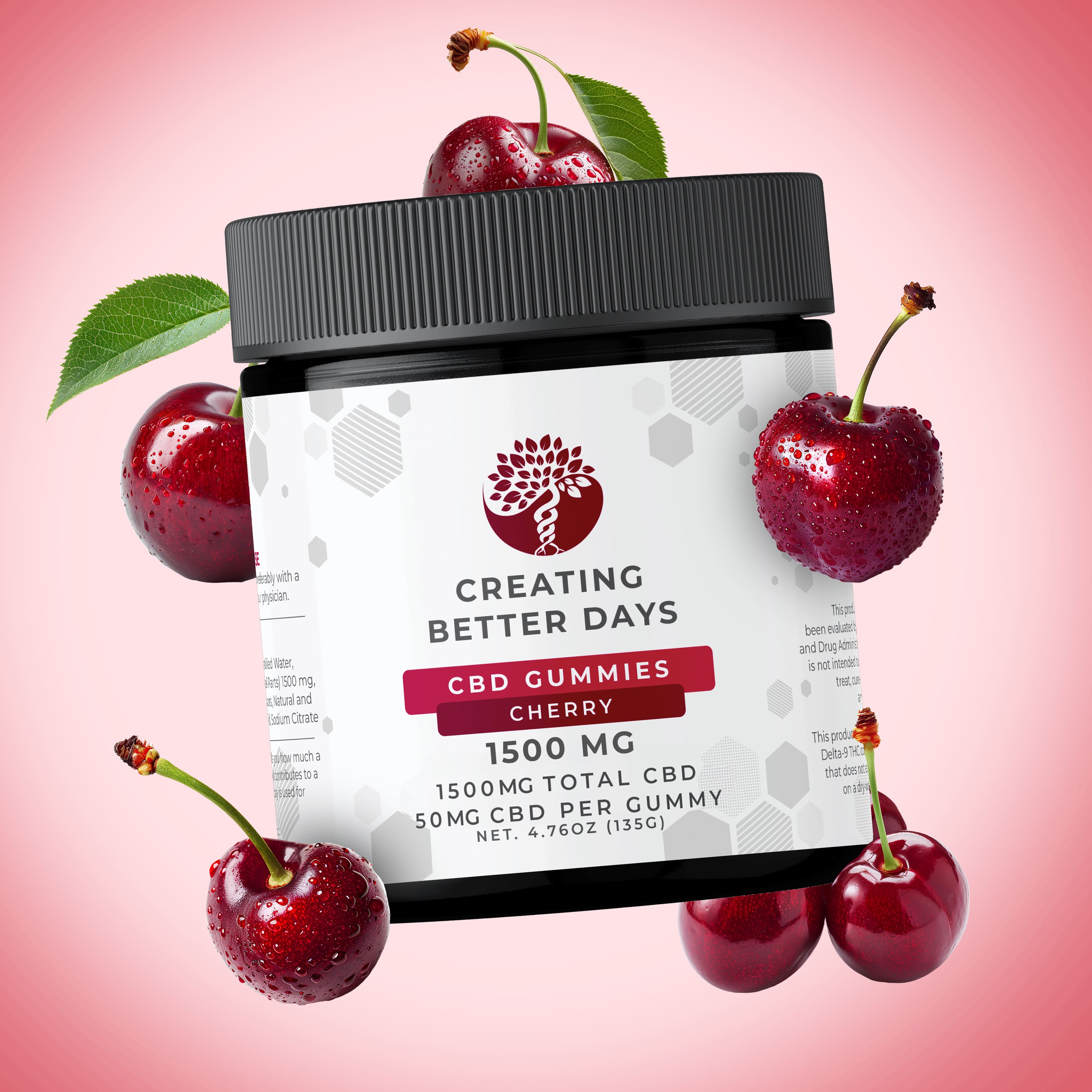 Cherry CBD Gummies 1500 MG - THC Free