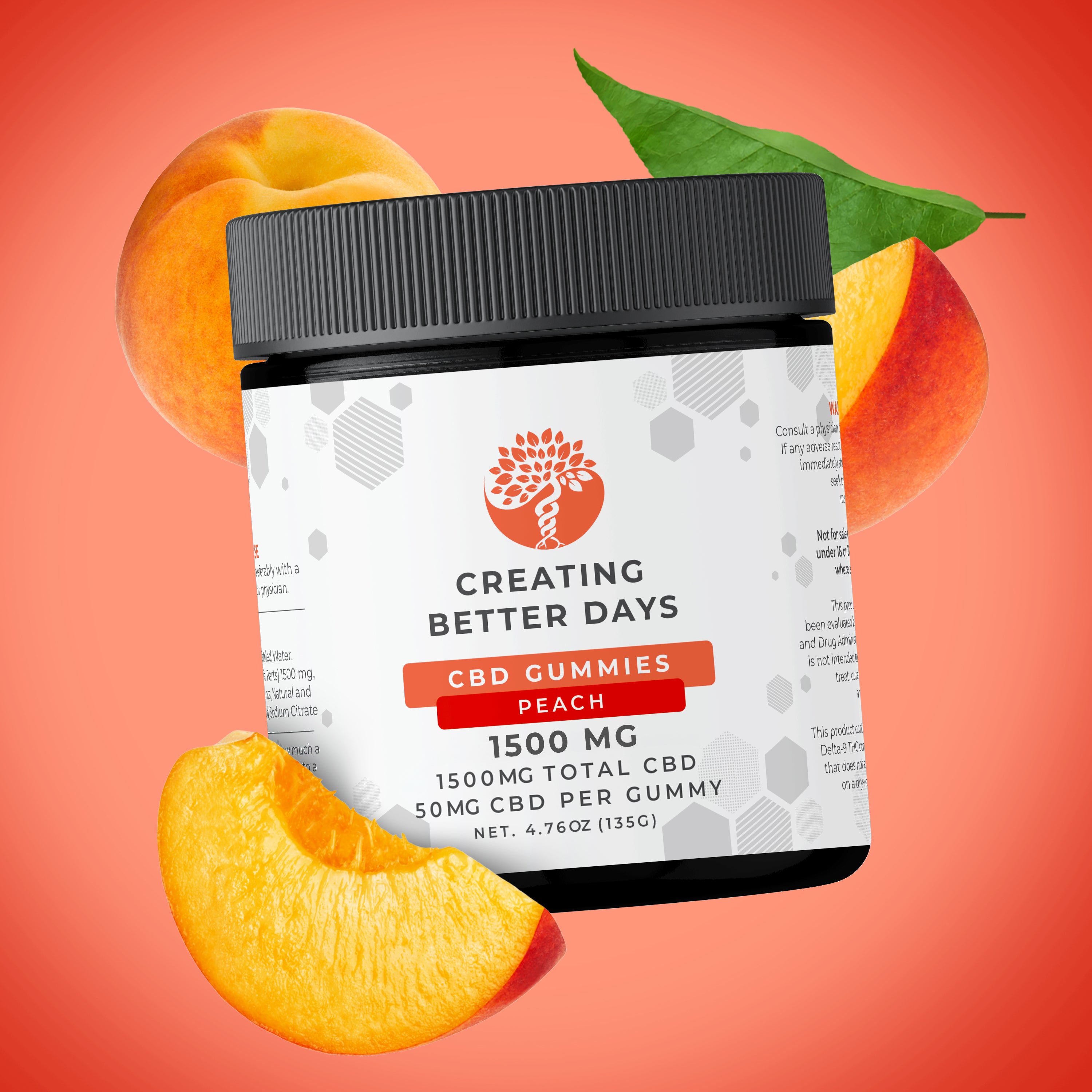 Peach CBD Gummies 1500 MG