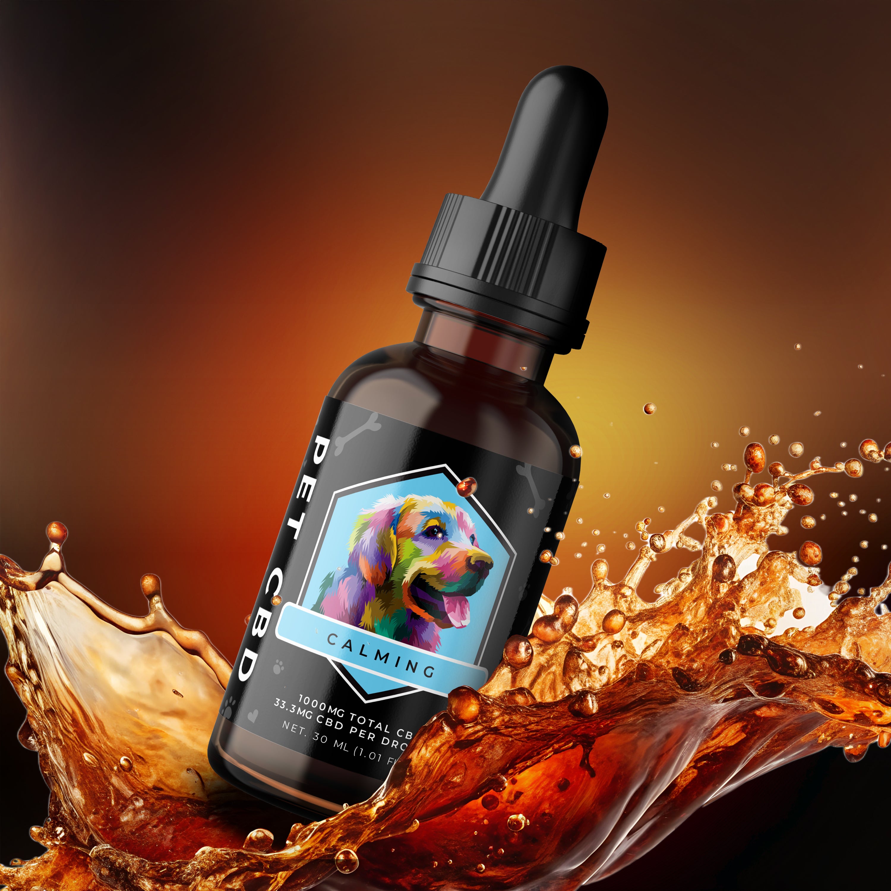 CBD Tincture - 1000mg  Calming Pet Oil For Dogs - THC Free - Pet