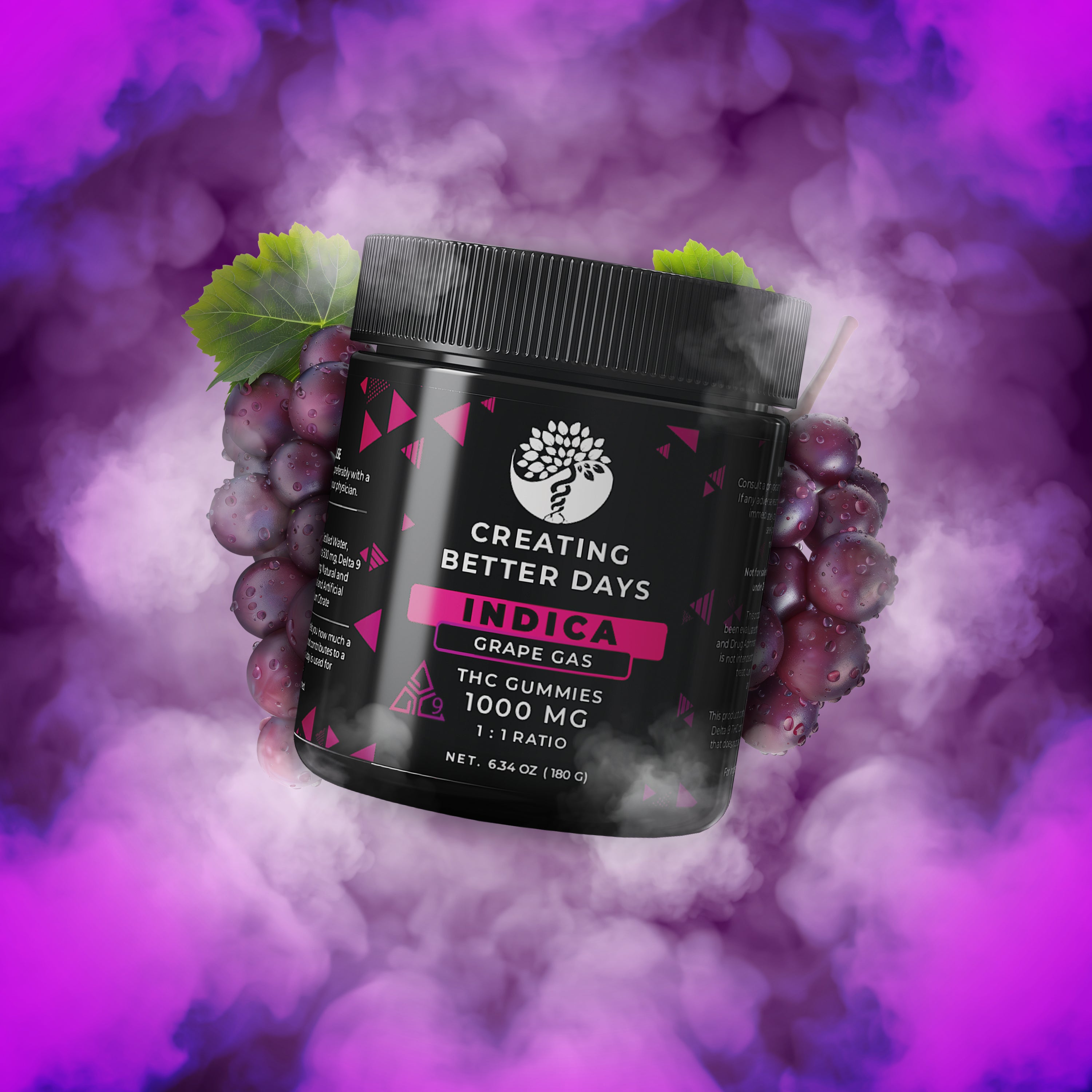 Indica Gummies - 50mg Grape Gas - High Potency