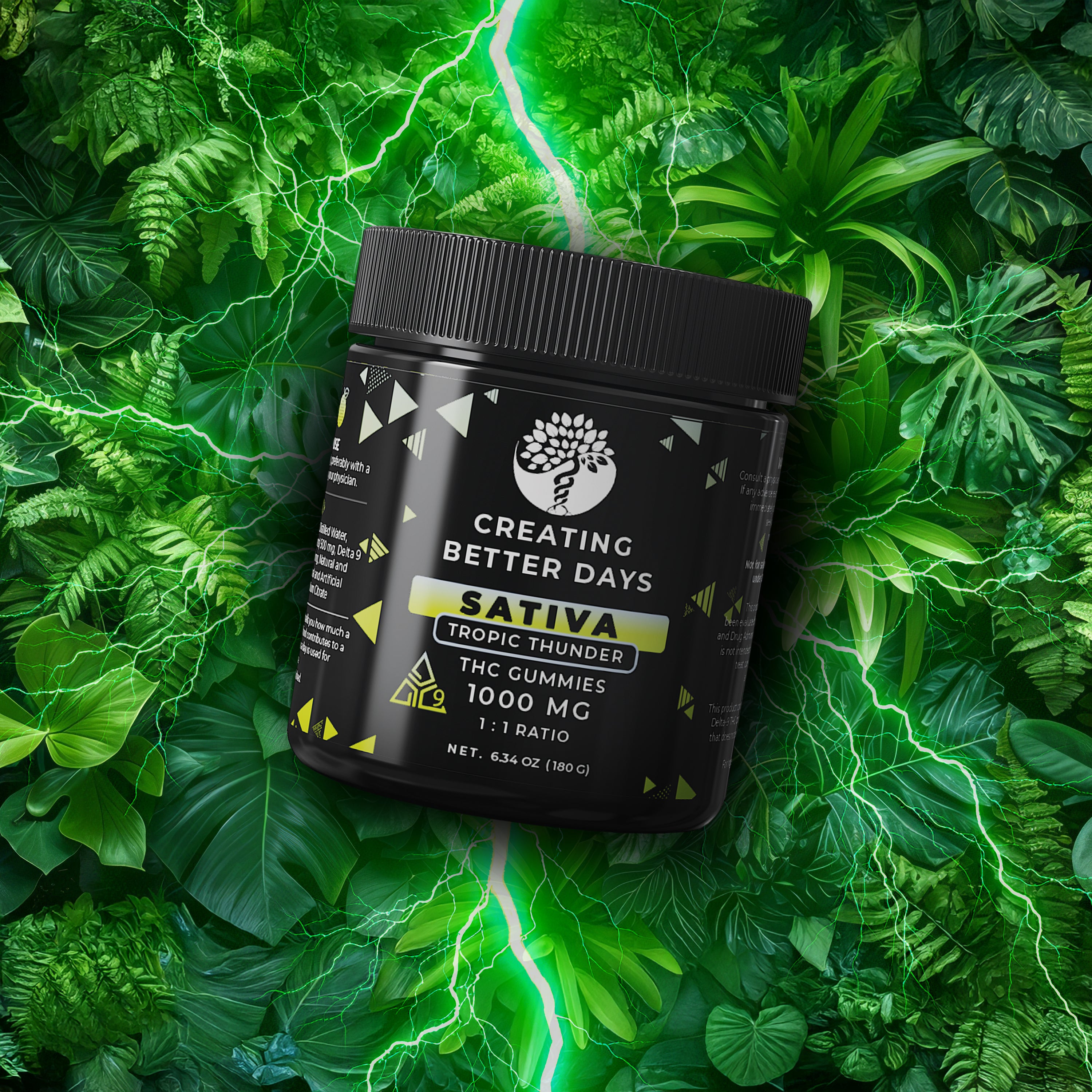 Sativa Gummies - 50mg Tropical Thunder - High Potency