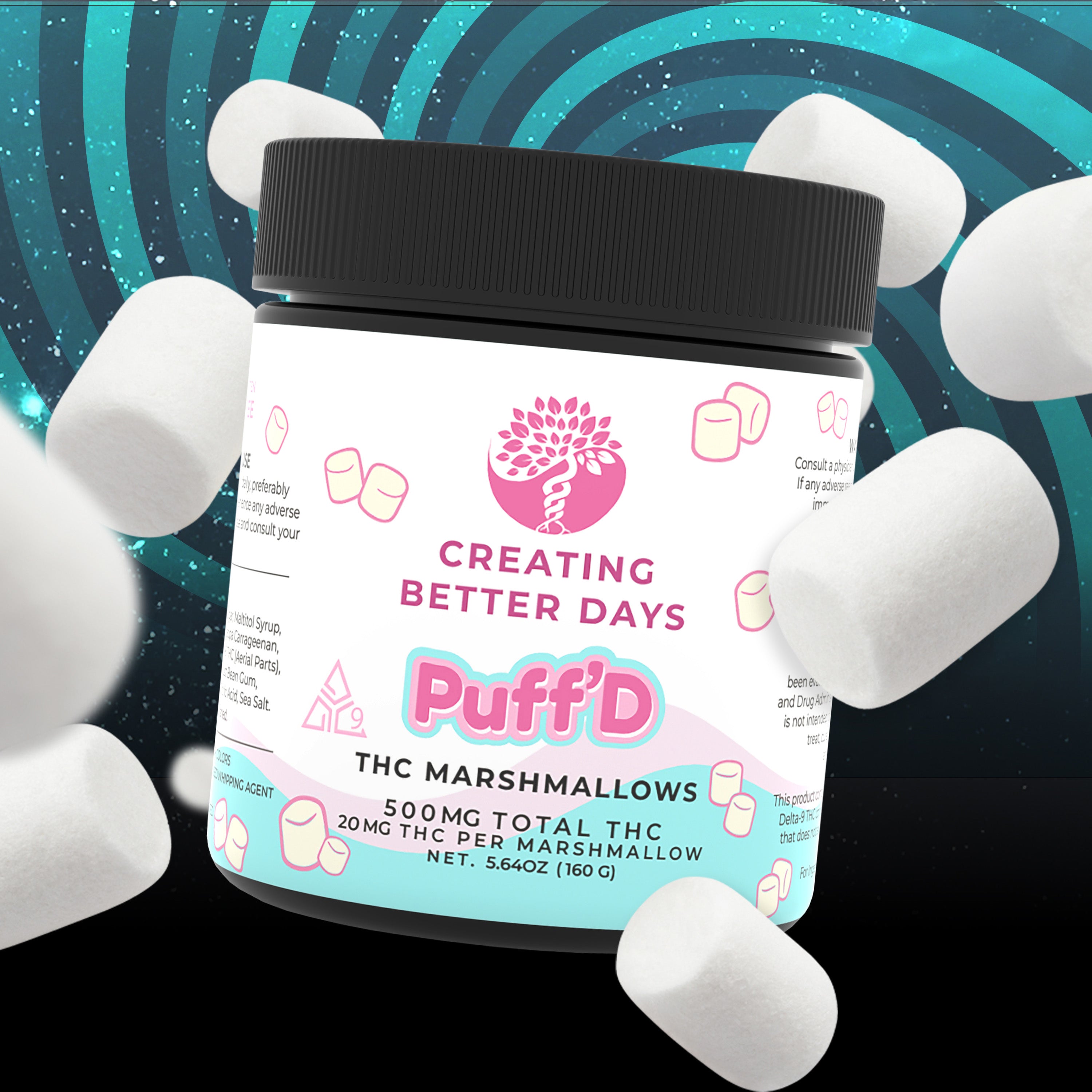 THC Marshmallows - 20mg Puff'd - High Potency