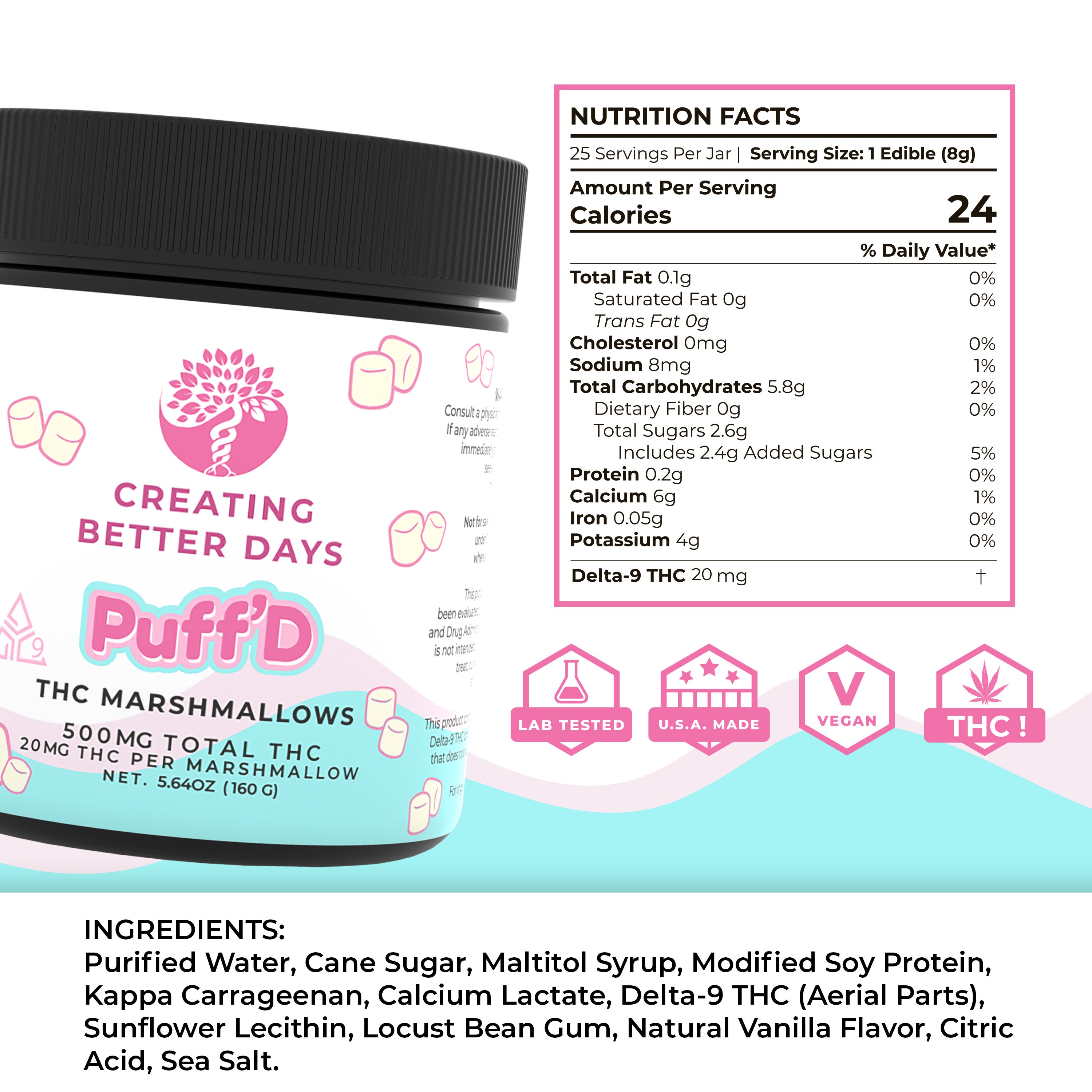 THC Marshmallows - 20mg Puff'd - High Potency