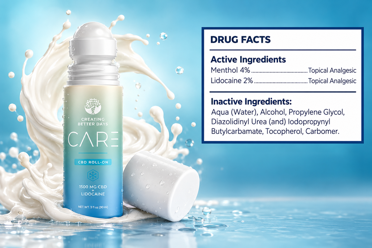 CBD Roll-On with Lidocaine-1,500mg -THC Free