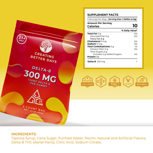 300mg 3 Count Delta-8 Mixed Bag