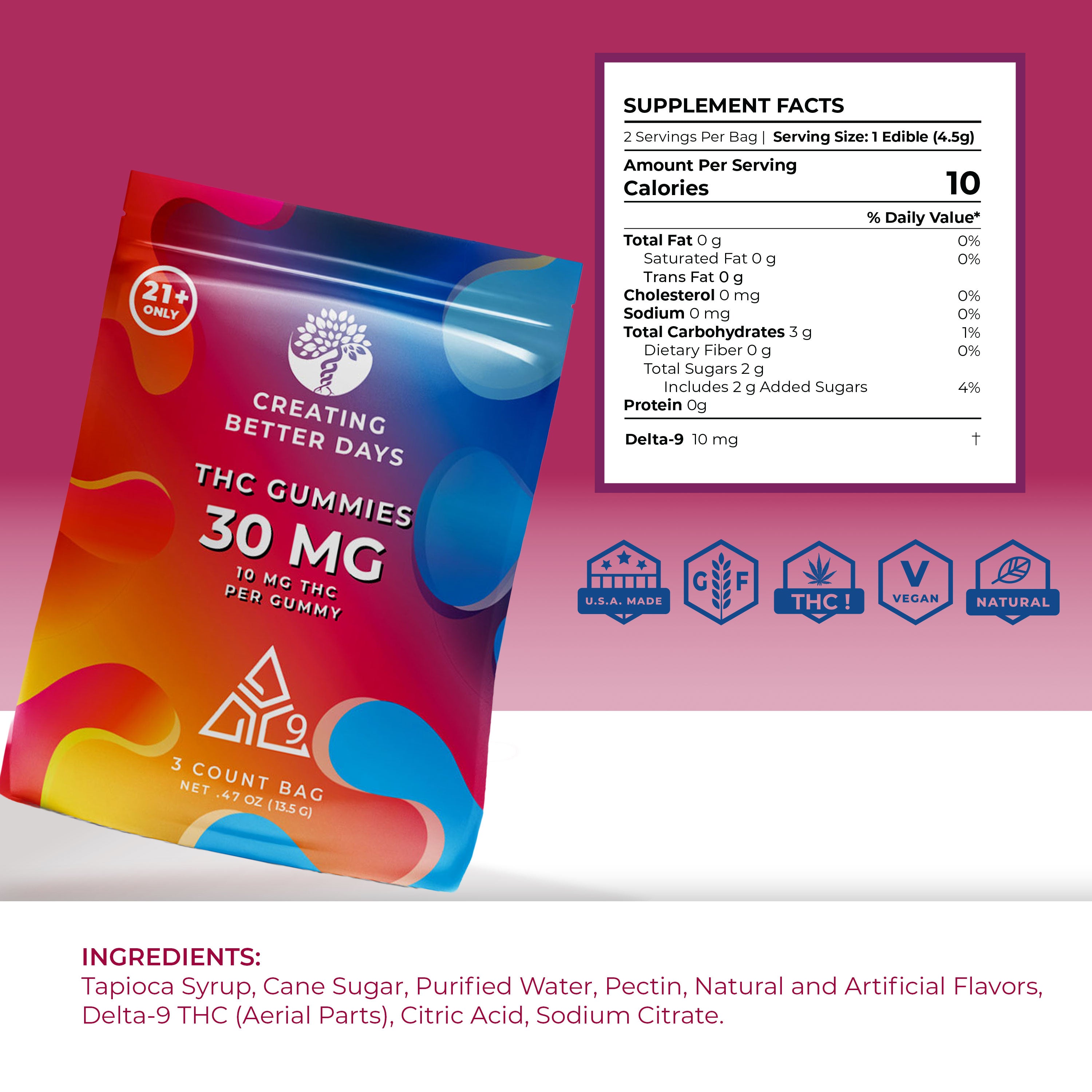 THC Gummies - 10mg - 3ct - Mixed - Medium Potency