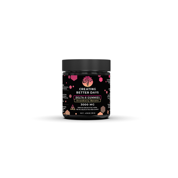 3,000mg Delta 8 Gummies Strawberry Banana