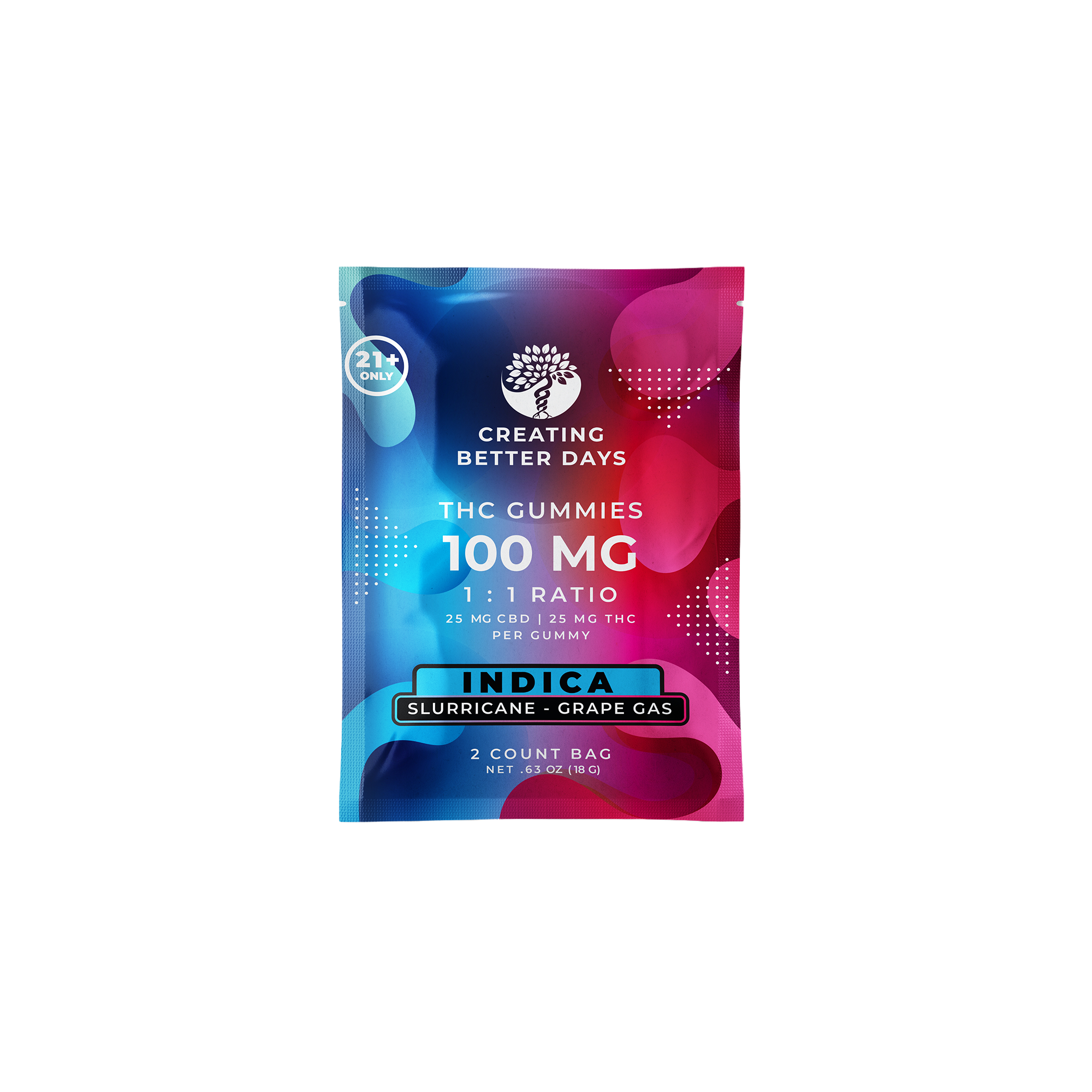 THC Gummies - 50mg Indica 2ct - High Potency