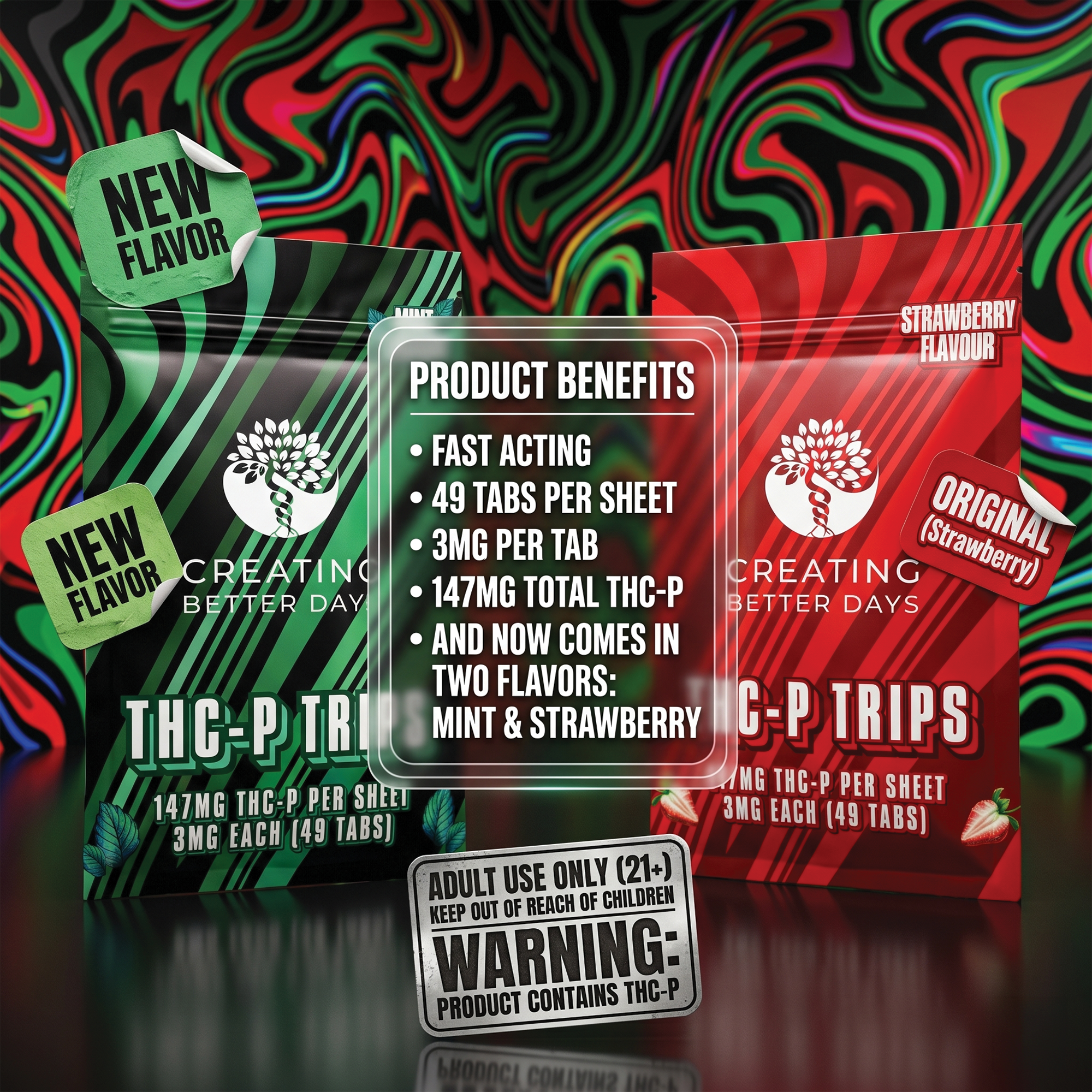 THC-P - Fast Acting Tabs - Mint/Strawberry - High Potency