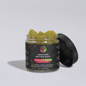 300mg Delta-9 Cherry Lime Gummies - Fat-Free & Vegan | Creating Better